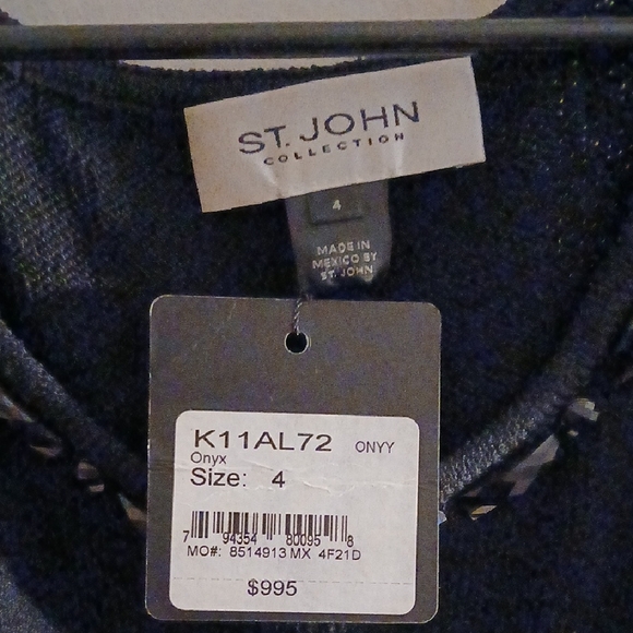 St. John Elegant Black Midi Dress - Picture 2 of 6